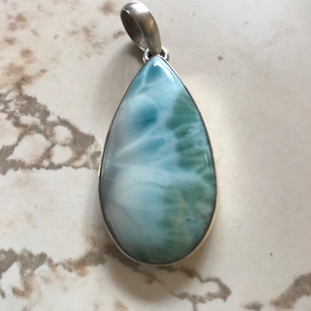 Larimar Sterling Silver Pendant - AAA Grade! OOAK
